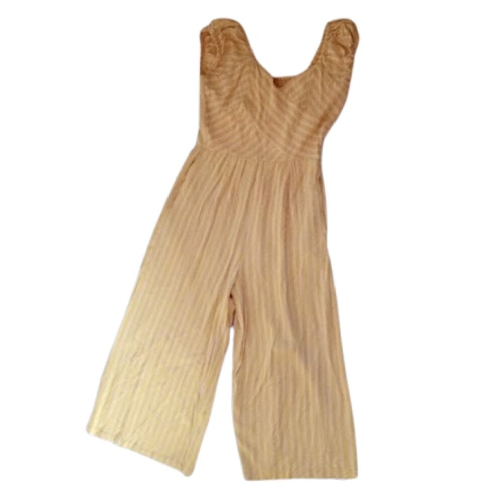 Striped Yellow Jumpsuit Size Small